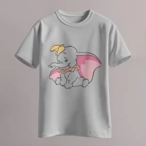 Polera gris algodon impresa