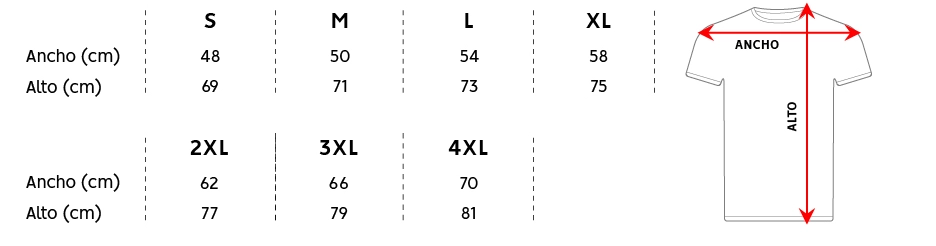 tallas polera algodon