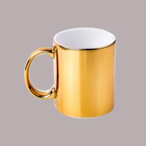 Taza impresa brillante metalica dorada