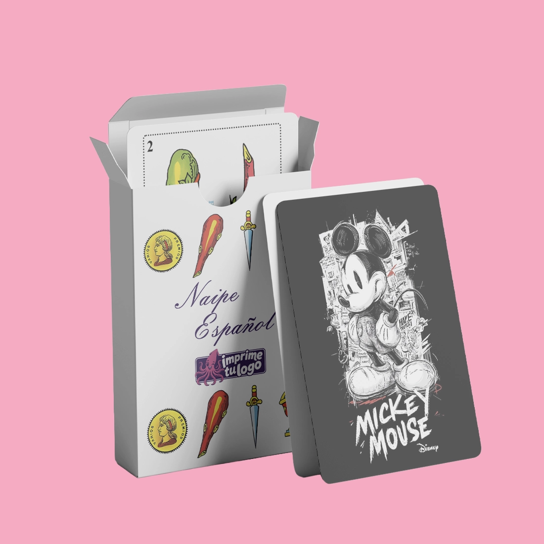 naipe-español-laminado-caja Cartas españolas personalizado