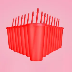 Vaso rojo personalizados con nombre para fiestas